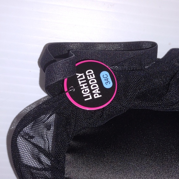 🫶VENUS Swiss Dot Lace Accent Demi Cup Bra in Black - Picture 3 of 10